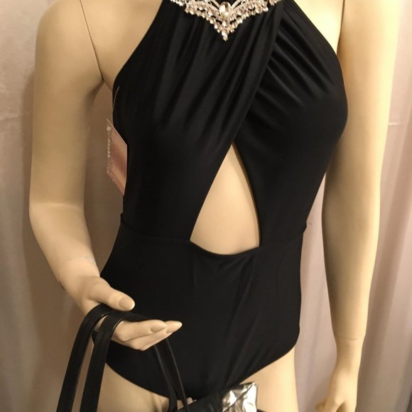 gorgeous custom halter bathing suit with glam crystal details - Picture 8 of 12
